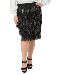 Sequin-Fringe Skirt