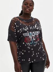 Slashed Tee - Van Halen Grey Wash
