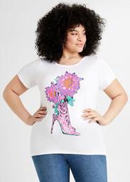 Floral High Heel Graphic Tee