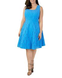 Eyelet Lace Fit-and-Flare Dress