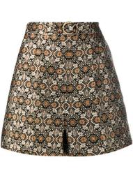 patterned jacquard belted shorts