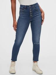 High Rise Distressed Universal Jegging with Secret Smoothing Pockets