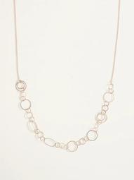 Gold-Toned Interlocking-Ring Chain Necklace for Women