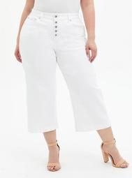 Crop High Rise Wide Leg Jean - Vintage Stretch White