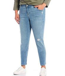 Plus Size Worn Denim THE FIT FORMULA Slim Straight Jeans