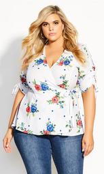 Poppy Floral Top - white