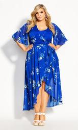 Blue Floral Maxi Dress - blue