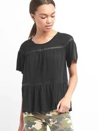 Lace flutter tee