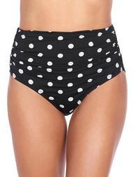 Polka Dot-Print High-Waist Bikini Bottom