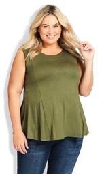 Fit N Flare Tank - olive