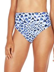 Cheetah-Print High-Waist Bikini Bottom