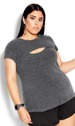 Double Trouble Top - charcoal