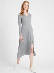 Petite Ribbed-Knit Midi Dress