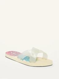 Jelly Crisscross-Strap Flip-Flop Sandals for Women