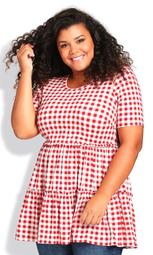 Gus Gingham Tunic - red