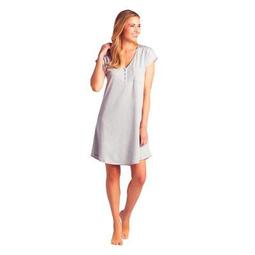 Softies Women’s Cap Sleeve V-Neck Sleep Shirt with Contrast Piping