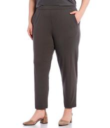 Plus Size Jersey Slim Ankle Slouchy Pull-On Pants