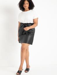 Faux Leather Mini Skirt with Belt