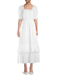 Squareneck Cotton Maxi Dress