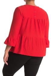 Tiered Textured Button Back Knit Top