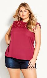 Lace Angel Top - magenta