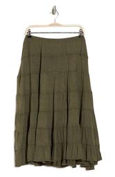 Tiered Knit Midi Skirt