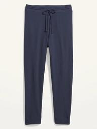 High-Waisted Thermal-Knit Plus-Size Jogger Lounge Pants