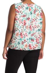 Pleated Floral Printed Tank
