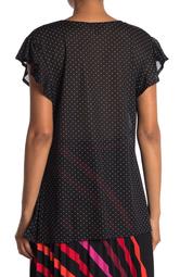 Dot Ruched Front Mesh Top