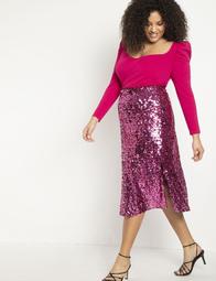 Sequin Skirt with Slits