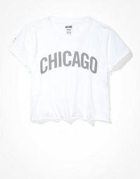 Tailgate Women's Chicago White Sox Cropped Roll Sleeve T-Shirt