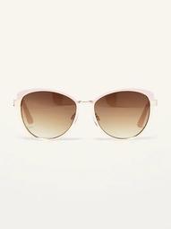 Pink/Gold Cat-Eye Sunglasses for Women