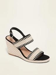 Double-Strap Espadrille Wedge Sandals for Women
