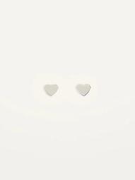 Sterling Silver Heart Stud Earrings for Women