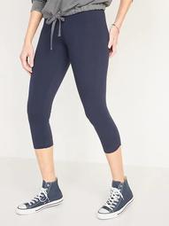 High-Waisted Side-Ruched Cropped Leggings for Women