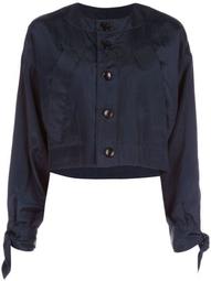 textured parachute cropped jacket