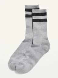 Striped Rib-Knit Gender-Neutral Tube Socks for Adults