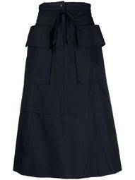 tie-waist midi skirt