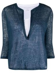 three quarter-sleeved linen blouse