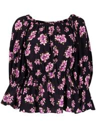 pre-owned floral bardot blouse