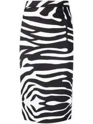 zebra-print pencil skirt