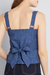 Chambray Bustier Top