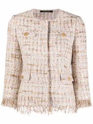 tweed fringed-edge jacket