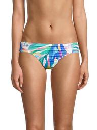 Wild Tropic Side Shirred Hipster Bikini Bottom