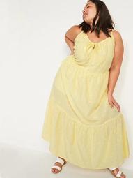 Tiered Embroidered Maxi Swing Plus-Size Sundress