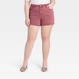 Women's Plus Size Midi Jean Shorts - Ava & Viv™ Purple
