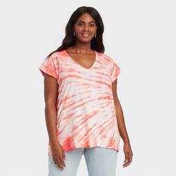 Women's Plus Size V-Neck Short Sleeve  Knit T-Shirt - Ava & Viv™  