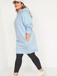 Loose Dynamic Fleece Plus-Size Pullover Hoodie Tunic