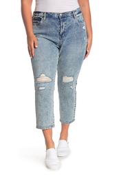 Distressed Crop Straight Jeans