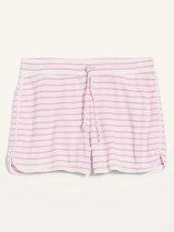 High-Waisted Thermal-Knit Plus-Size Pajama Shorts -- 3.5-inch inseam